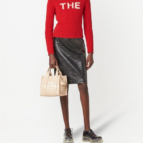 Marc Jacob The leather small tote bag in beige leather - Picture 11 of 12